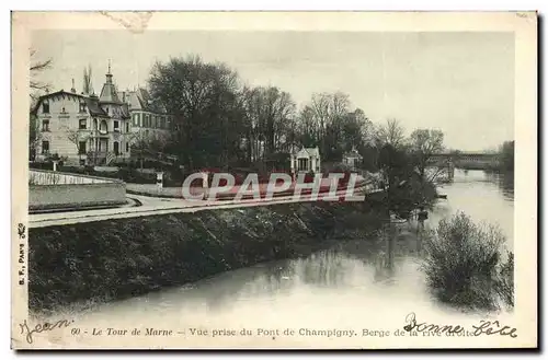 Cartes postales Le Tour De Marne Vue Prise Du Pont De Champigny Berge De La Rive Droite