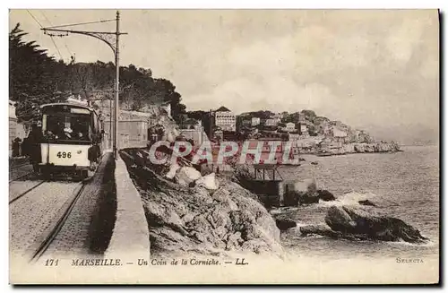 Ansichtskarte AK Marseille Un Coin De La Corniche Tramway