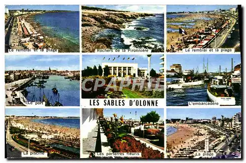 Cartes postales moderne Les Sables D'Olonne Remblai Pironniere Embarcadere Le port Piscine Parterres