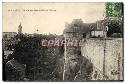 Ansichtskarte AK Caen Vue Prise Des Fortifications Du Chateau