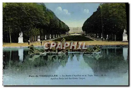 Cartes postales Parc De Versailles Le Bassin d&#39Apollon Et Le Tapis Vert