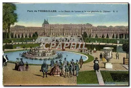 Cartes postales Parc De Versailles Le Bassin De Latone Et La Vue Generale Du Chateau