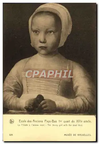 Cartes postales Ecole Des Anciens Pays Bas La Fillette A L&#39oiseau Mort Musee De Bruxelles