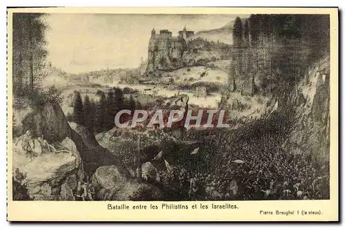 Ansichtskarte AK Bataille Entre Les Philistins Et Les Israelites Pierre Brughel I le vieux Judaica Juif