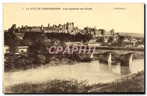 Cartes postales La Cite De Carcassonne Vue Generale De L'Ouest