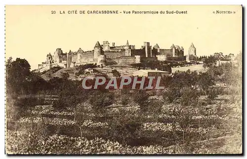 Ansichtskarte AK La Cite De Carcassonne Vue Panoramique Du Sud Ouest