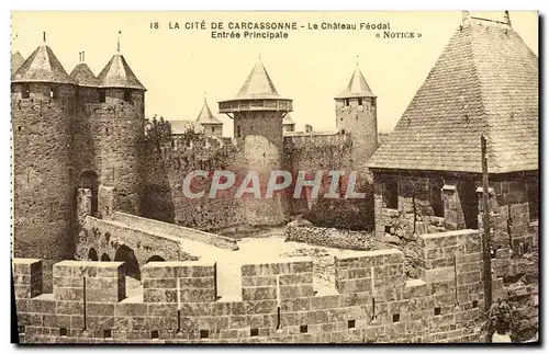 Cartes postales La Cite De Carcassonne Le Chateau Feodal Entree Principale