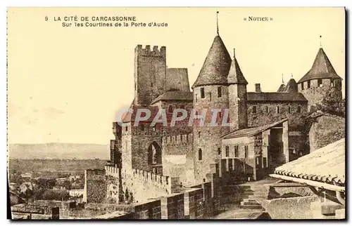 Ansichtskarte AK La Cite De Carcassonne Sur Les Courtines De La Porte D&#39Aude