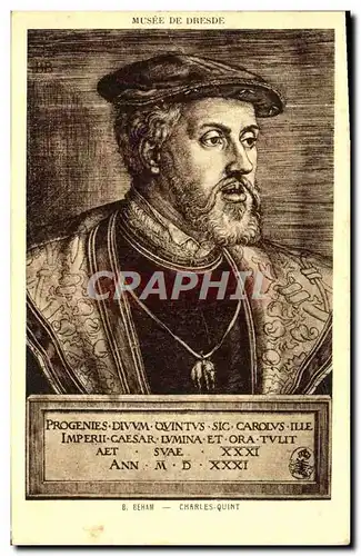 Cartes postales Musee De Dresde Beham Charles Quint