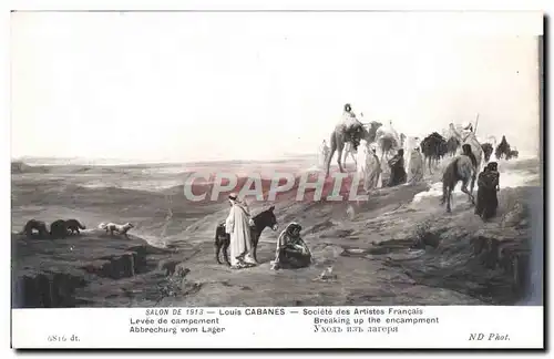 Cartes postales Salons De 1913 Louis Cabanes Societe Des Artistes Francais Levee De Campement