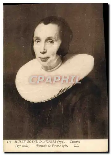 Ansichtskarte AK Musee Royal d&#39Anvers Inconnu Portrait De Femme Agee