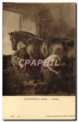 Ansichtskarte AK Landseer Shoeing The National Gallery London Cheval Ane Mule