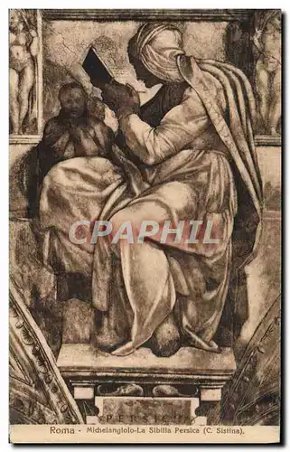 Cartes postales Roma Michelangelo La Sibilla Persica C Sistina