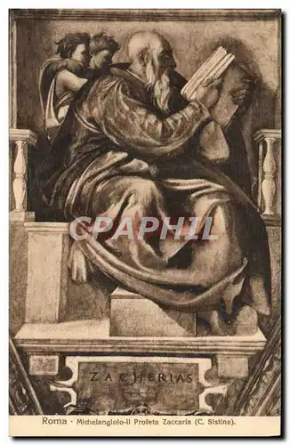 Cartes postales Roma Michelangelo Profeta Zaccaria C Sistina