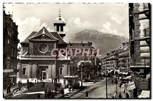 Cartes postales moderne Grenoble La Rue Poulat Et l&#39Eglise Saint Louis