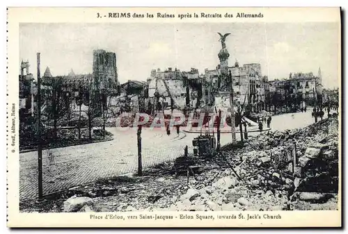 Ansichtskarte AK Reims Dans Les Ruines Apres La Retraite Des Allemands Militaria