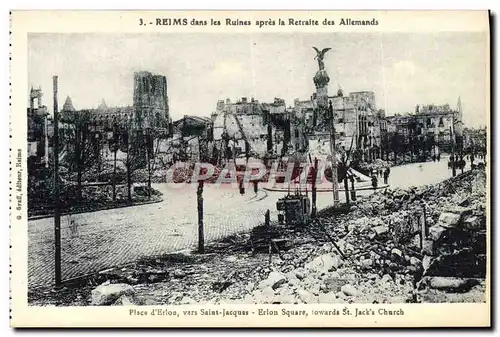 Cartes postales Reims Dans Les Ruines Apres La Retraite Des Allemands Militaria