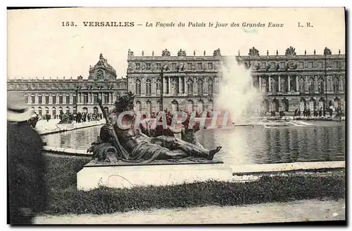 Cartes postales Versailles La Facade Du Palais Le Jour Des Grandes Eaux