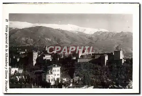 Cartes postales moderne Vista General De La Alhambra Y Sierra Nevada