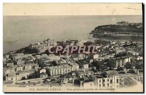 Cartes postales Monte Carlo Vue Generale Prise De Beausoleil