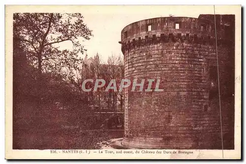 Cartes postales Nantes La Tour Sud Ouest Du Chateau Des Dues De Bretagne