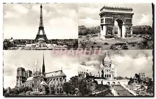 Cartes postales moderne Paris Et Ses Merveilles La Tour Eiffel L&#39Arc De Triomphe De l&#39Etoile