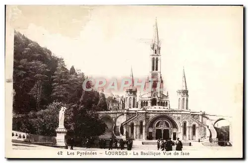 Ansichtskarte AK Les Pyrenees Lourdes La Basilique Vue De Face