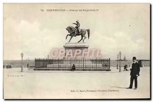 Ansichtskarte AK Cherbourg Statue De Napoleon 1er