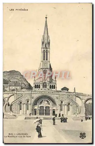 Cartes postales Lourdes La Basilique Vue De Face