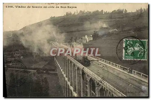 Ansichtskarte AK Viaduc du Souzin mi cote de Bon REpos Train