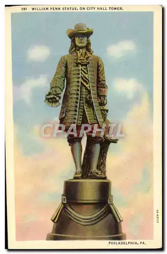 Cartes postales William Penn Statue On City Hall Tower Philadelphia
