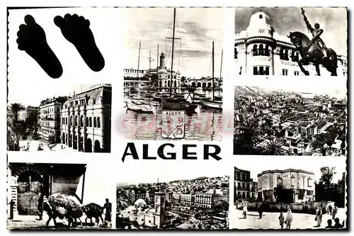 Cartes postales moderne Alger Collection Pieds Noirs L&#39amiraute Statue de Jeanne d&#39Arc devant l&#39hotel des Poste