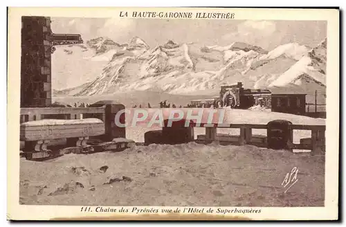 Cartes postales Chaine des Pyrenees vue de l&#39hotel de Superbagneres