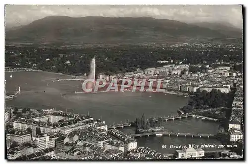 Moderne Karte Geneve Vue generale par avion