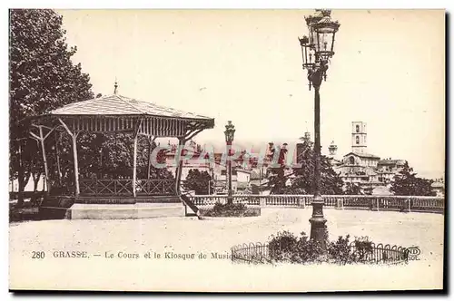 Cartes postales Grasse Le Cours et le Kiosque de Musique