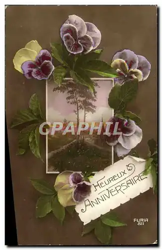 Cartes postales Heureux Anniversaire Fleurs