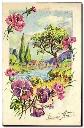 Cartes postales Fleurs Bonne annee