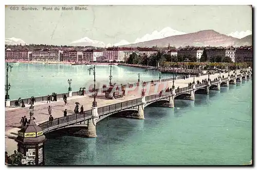 Cartes postales Geneve Pont du Mont Blanc