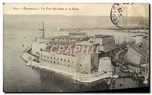 Cartes postales Marseille Le fort St Jean et la Rade