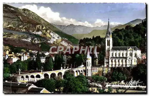 Cartes postales moderne Lourdes La Basilique et le Plc du Jer