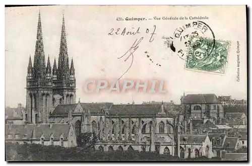 Cartes postales Quimper Vue Generale de la Cathedrale