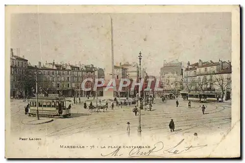 Ansichtskarte AK Marseille La Place Castellane Tramway