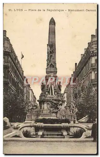 Cartes postales Lyon Place de la Republique Monument Carnot