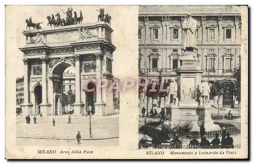 Ansichtskarte AK Milano Arco Della Pace Monumento a leonardo da Vinci