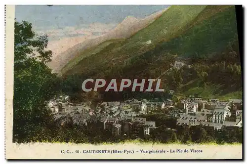 Cartes postales Cauterets Vue Generale Le Pic de Viscos