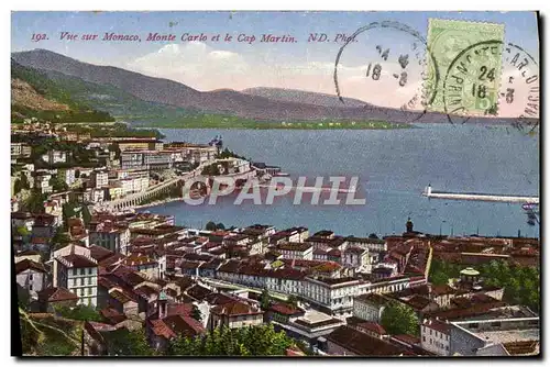 Cartes postales Monaco Monte carlo et le Cap Martin