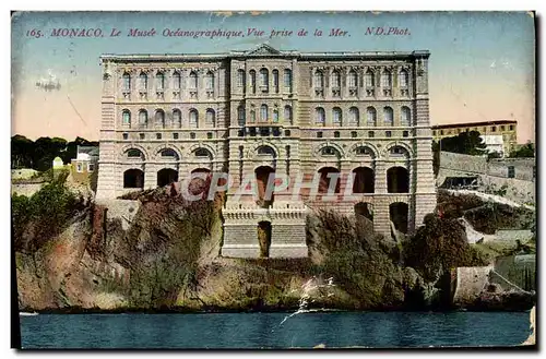 Cartes postales Monaco Musee oceanographique Vue prise de la mer