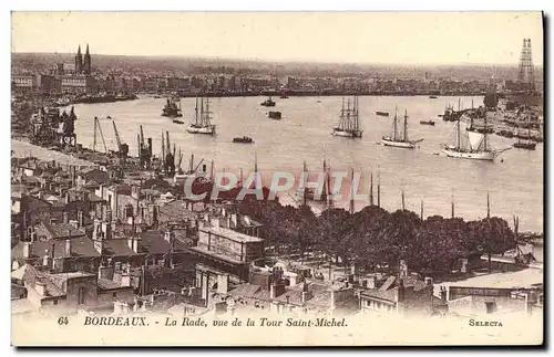 Cartes postales Bordeaux La Rade Vue De La Tour Saint Michel Bateaux