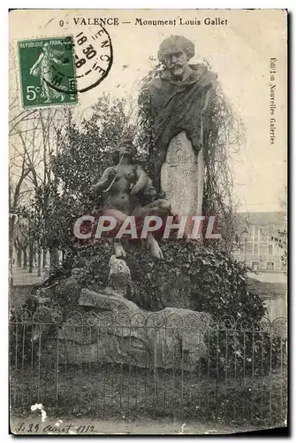 Cartes postales Valence Monument Louis Gallet