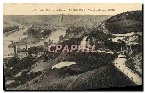 Ansichtskarte AK Environs De Rouen Bonsecours Vue Generale Vers Rouen